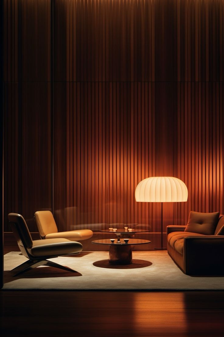 Refined interior design with warm lighting